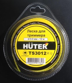 Леска для триммера Huter 3.0mm 12m - фото 10875