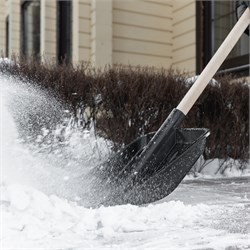 Лопата для уборки снега, полипропилен, 405х410х1470 мм, деревянный черенок 11317