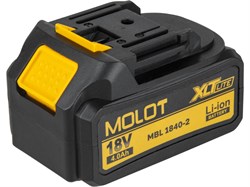 Аккумулятор MOLOT MBL 1840-2 XLT Lite (18 В, 4 А*ч, совместим с WORTEX XLT) 11407