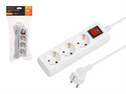 Удлинитель 3м (3 роз., 2,2кВт, с/з, выкл, ПВС 3х0,75) Юпитер 11554