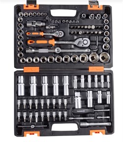 Набор инструментов, 1/2", 1/4", CrV, в кейсе 108 предметов Вихрь 11671