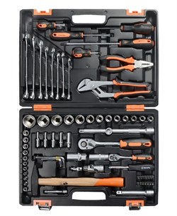 Набор инструментов, 1/2", 1/4", CrV, пластиковый кейс 76 предмета Вихрь 11675