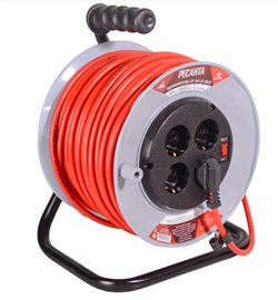 Удлинитель силовой на катушке Ресанта СУ-3х1,5-50/2 (с выкл., 4 розетки) 12011