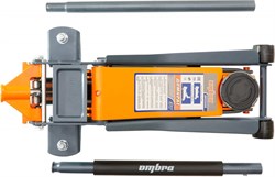 Домкрат подкатной 3 т. гаражный двухпоршневой, с уменьшенной высотой подхвата, 75-505 мм Ombra OHT233S 12187