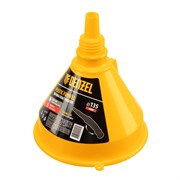 Воронка пластиковая 135 мм с металлическим ситом, гибким наконечником и непроливайкой Denzel 11489