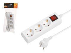 Удлинитель 5м (3 роз., 2,2кВт, с/з, выкл, ПВС 3х0,75) Юпитер 11559