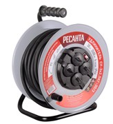 Удлинитель силовой на металлической катушке Ресанта СУ-3х2,5КГ-30/3 (с выкл., 4 розетки, IP44) 12013