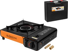 Плитка газовая портативная в кейсе, 34x25x8 см, ARIZONE (адаптер на большие баллоны, инфракрасная конфорка) 12081