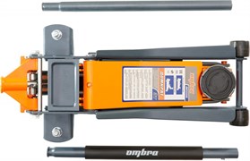 Домкрат подкатной 3 т. гаражный двухпоршневой, с уменьшенной высотой подхвата, 75-505 мм Ombra OHT233S 12187