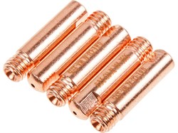 Наконечник контактный Ф 0.8 мм M6х25 мм E-Cu-Al (набор 5 шт) SOLARIS (для алюминия; сварочный наконечник, контактная трубка) 9940