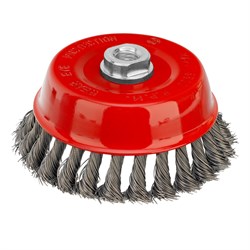 Щетка для УШМ, 125 мм, М14, "чашка", крученая проволока 0.5 мм Matrix 10794