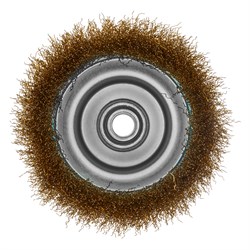 Щетка для УШМ, 125 мм, М14, "чашка", латунированная витая проволока Matrix 10795