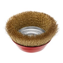 Щетка для УШМ, 150 мм, М14, "чашка", латунированная витая проволока Matrix 10798