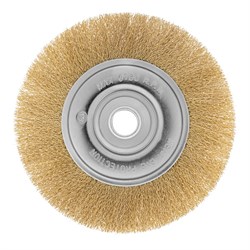 Щетка для УШМ, 200 мм, посадка 22.2 мм, плоская, латунированная витая проволока Matrix 10800