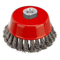 Щетка для УШМ, 100 мм, М14, "чашка", крученая проволока 0.35 мм Matrix 10809