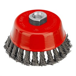 Щетка для УШМ, 100 мм, М14, "чашка", крученая проволока 0.8 мм Matrix 10814