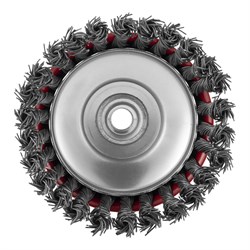 Щетка для УШМ, 125 мм, М14, "чашка", крученая проволока 0.8 мм Matrix 10815