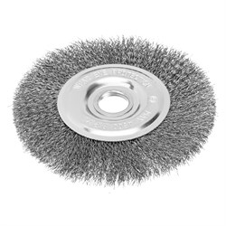 Щетка для УШМ, 150 мм, посадка 22.2 мм, плоская, витая проволока Сибртех 10836