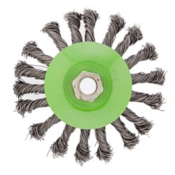 Щетка для УШМ, 115 мм, М14, "тарелка", крученая проволока 0.5 мм Сибртех 10840