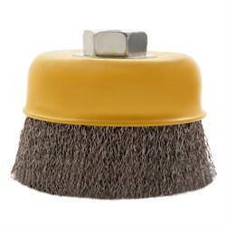 Щетка для УШМ, 75 мм, "Чашка", витая нержавеющая проволока 0.3 мм, М14 Denzel 10854
