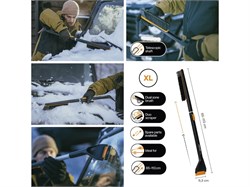 Щетка для снега 85-113см телескоп. со скребком X-series FISKARS (щетка-сметка снеговая, съемный скребок) 10935