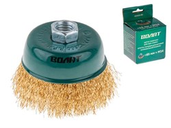 Щетка д/шлиф.маш."чашка" гофр. 65мм ВОЛАТ (для УШМ шлифмашины болгарки М14 торцевая крацовка) 11192