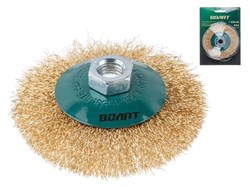 Щетка дисковая гофр.100мм/M14 ВОЛАТ (для УШМ шлифмашины болгарки М14 тарелка торцевая крацовка) 11194