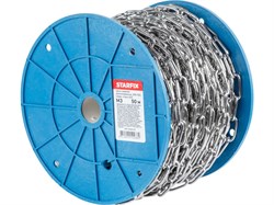 Цепь сварная длиннозвенная М3 нерж.сталь (А2), DIN 763 (бухта 50м) STARFIX 12405