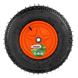 Колесо пневматическое усиленное, шина 8PR, 4.00-8 D400 мм, внутренний диаметр подшипника 20 мм, длина оси 90 мм Palisad 12732