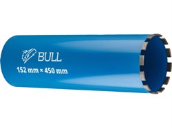 Коронка алмазная d 152мм железобетон BULL, L450мм, мокрое сверление 13386
