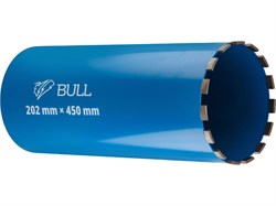 Коронка алмазная d 202мм железобетон BULL, L450мм, мокрое сверление 13387