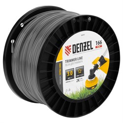 Леска для триммера двухкомпонентная звезда, 3,0мм х 166м, на DIN катушке EXTRA CORD Denzel 9012 - фото 90365