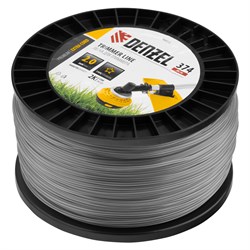 Леска для триммера двухкомпонентная звезда, 2,0мм х 374м, на DIN катушке EXTRA CORD Denzel 9018 - фото 90420