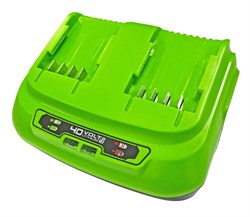 Быстрое зарядное устройство на 2 слота Greenworks G40UC8,40V 9392 - фото 94172