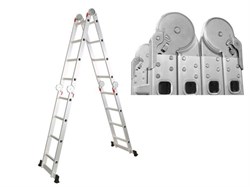 Лестница алюм. многофункц. 4х6 ступ. (стрем.-330см, лестн.-680см) 15,8кг STARTUL (ST9732-06) (усиленное шарнирное соединение) 9560 - фото 96651