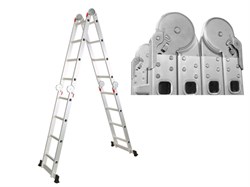 Лестница алюм. многофункц. 4х5 ступ. (стрем.-280см, лестн.-570см) 14,6кг STARTUL 9561 - фото 96661
