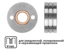 Ролик подающий ф 30/10 мм, шир. 12 мм, проволока ф 1,0-1,2 мм 9924