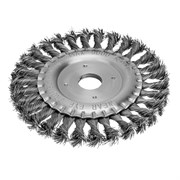 Щетка для УШМ 150 мм, посадка 22.2 мм, плоская, крученая проволока 0.5 мм Matrix 10782