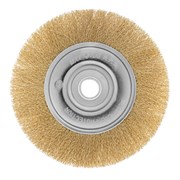 Щетка для УШМ, 200 мм, посадка 22.2 мм, плоская, латунированная витая проволока Matrix 10800