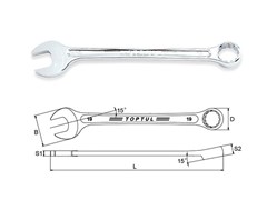 Ключ комбинированный 27мм 15° TOPTUL (AAEX2727) 11071