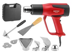 Термовоздуходувка WORTEX HG 6120-1 в чем. + набор сопл 2000 Вт, 2 режима, 60-600 °С, LCD 5277