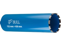 Коронка алмазная d 132мм железобетон BULL, L450мм, мокрое сверление 13385