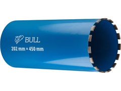 Коронка алмазная d 202мм железобетон BULL, L450мм, мокрое сверление 13387