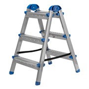 Стремянка двухсторонняя 3 ступени, сталь профиль, стальные ступени, Россия Сибртех 4617