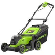 Газонокосилка аккумуляторная Greenworks GD24X2LM411, 2х24V, 41 см, c 2хАКБ 4Ач и ЗУ 8854