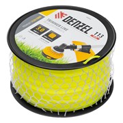 Леска для триммера зубчатый квадрат, 3,0мм х 113м, на DIN катушке FLEX CORD Denzel 9009