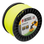 Леска для триммера витой квадрат, 2,0мм х 357м, на DIN катушке FLEX CORD Denzel 9026