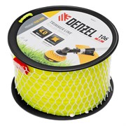 Леска для триммера витой квадрат, 4,0мм х 106м, на DIN катушке FLEX CORD Denzel 9027