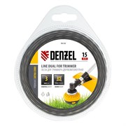 Леска для триммера двухкомпонентная, квадратная 3 мм x 15 м Extra cord Denzel 9062