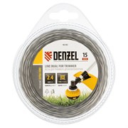 Леска двухкомпонентная для триммера квадратная витая, 2.4 мм х 15 м, EXTRA CORD Denzel 9071